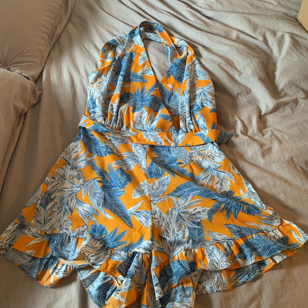 ROMPER WITH CRISS CROSS BACK- 1X